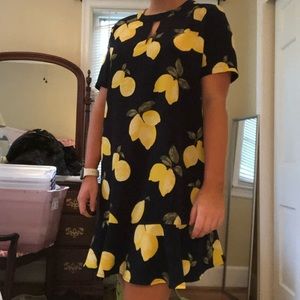 Mud Pie lemon dress with ruffle hem